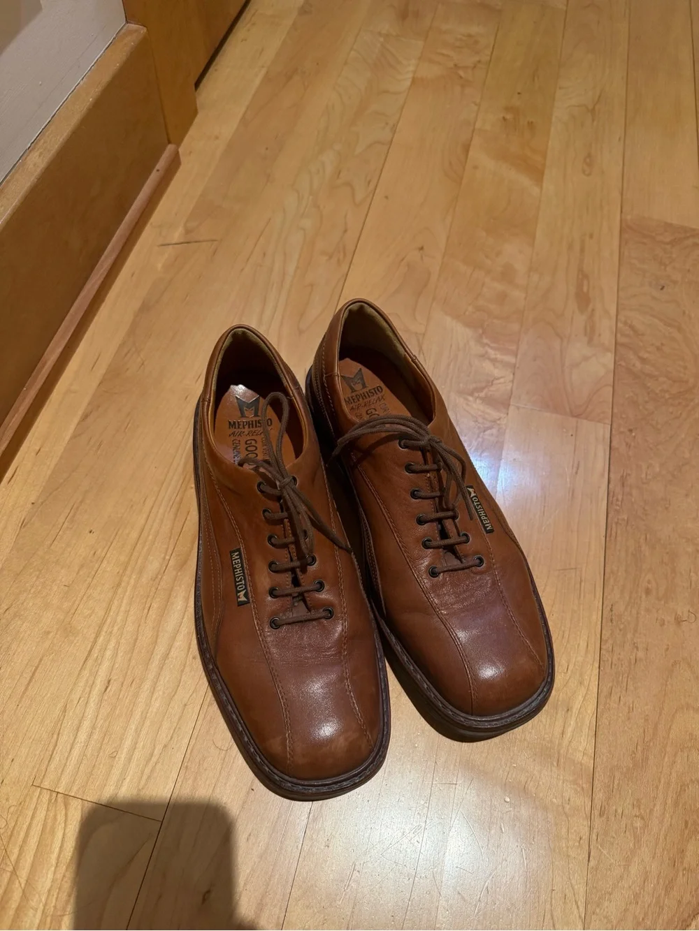 Mephisto Men's Tan-Brown Leather Lace-Up Oxfords